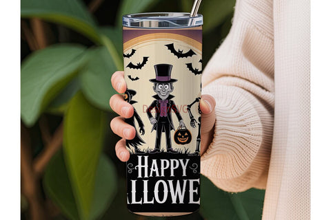 Vintage Halloween 20oz Tumbler Wrap Sublimation DesignSVG 