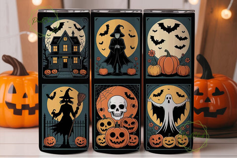 Vintage Halloween 20oz Tumbler Wrap Sublimation PixelChick 