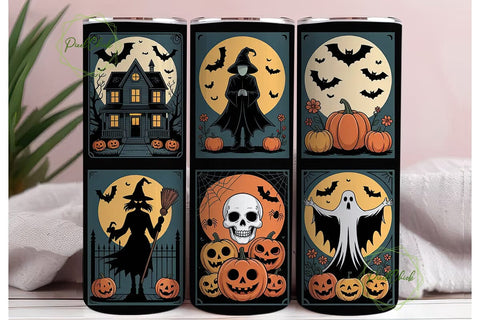 Vintage Halloween 20oz Tumbler Wrap Sublimation PixelChick 