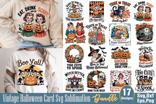 Vintage Halloween Card Svg Sublimation SVG Angelina750 