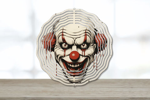 Vintage Halloween Clown Face Wind Spinner Sublimation Regulrcrative 