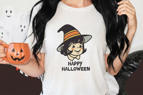 Vintage Halloween Cute Characters Clipart SVG dadan_pm 