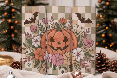 Vintage Halloween Floral 20oz Tumbler Sublimation DesignSVG 