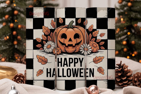 Vintage Halloween Floral 20oz Tumbler Sublimation DesignSVG 