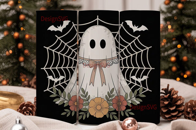 Vintage Halloween Ghost 20oz Tumbler Sublimation DesignSVG 