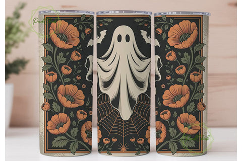 Vintage Halloween Ghost 20oz Tumbler Sublimation PixelChick 
