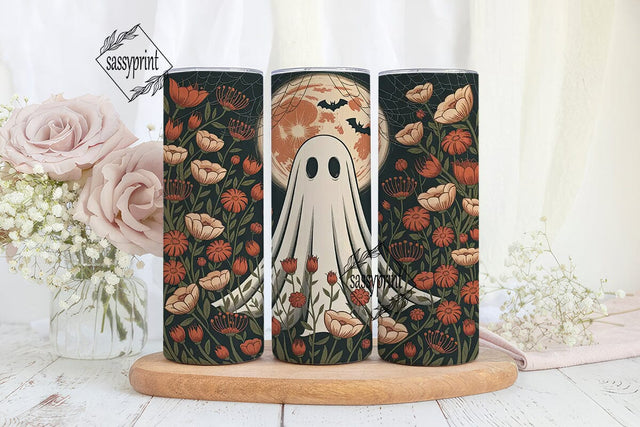 Vintage Halloween Ghost 20oz Tumbler Sublimation sassyprint 