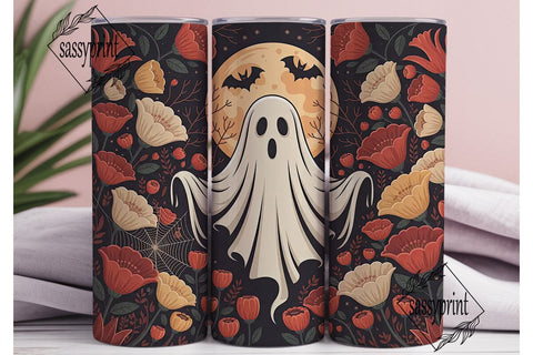 Vintage Halloween Ghost 20oz Tumbler Sublimation sassyprint 