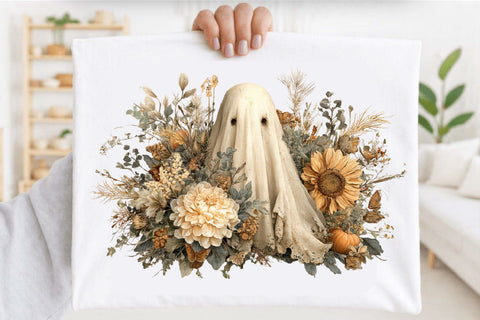 VIntage Halloween Ghost PNG Clipart Bundle. Sublimation SVGArt 