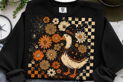 Vintage Halloween Goose PNG Bundle Retro Spooky Goose Sublimation Design Witch Goose Ghost Goose Pumpkin Duck PNG Halloween Shirt Design SVG DesignDestine 