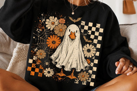 Vintage Halloween Goose PNG Bundle Retro Spooky Goose Sublimation Design Witch Goose Ghost Goose Pumpkin Duck PNG Halloween Shirt Design SVG DesignDestine 