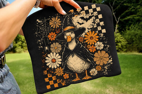 Vintage Halloween Goose PNG Bundle Retro Spooky Goose Sublimation Design Witch Goose Ghost Goose Pumpkin Duck PNG Halloween Shirt Design SVG DesignDestine 
