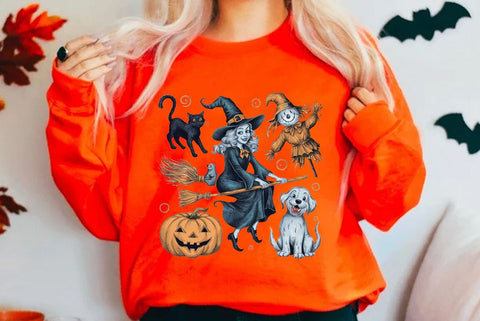 Vintage Halloween Graphic Sublimation, Halloween Graphics T-shirt SVG FiveStarCrafting 