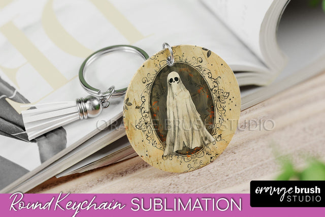 Vintage Halloween Keychain Sublimation, Spooky Keychain PNG Sublimation OrangeBrushStudio 