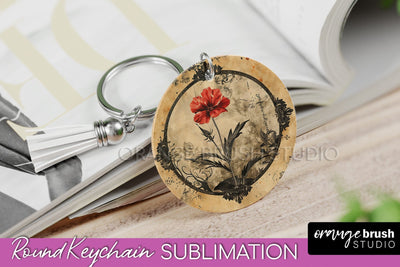 Vintage Halloween Keychain Sublimation, Spooky Keychain PNG Sublimation OrangeBrushStudio 
