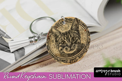 Vintage Halloween Keychain Sublimation, Spooky Keychain PNG Sublimation OrangeBrushStudio 