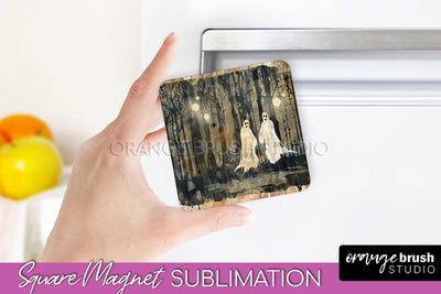 Vintage Halloween Magnet Sublimation Spooky Halloween Magnet Sublimation OrangeBrushStudio 