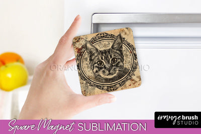 Vintage Halloween Magnet Sublimation Spooky Halloween Magnet Sublimation OrangeBrushStudio 