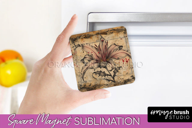 Vintage Halloween Magnet Sublimation Spooky Halloween Magnet Sublimation OrangeBrushStudio 