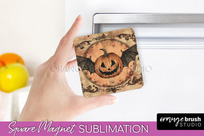 Vintage Halloween Magnet Sublimation Spooky Halloween Magnet Sublimation OrangeBrushStudio 