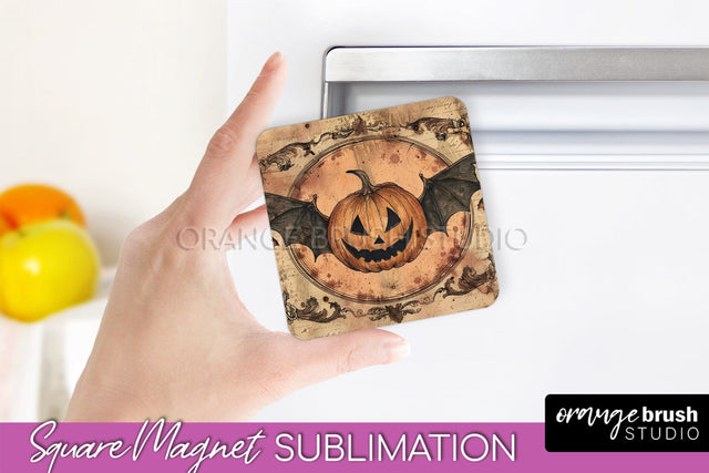Vintage Halloween Magnet Sublimation Spooky Halloween Magnet Sublimation OrangeBrushStudio 