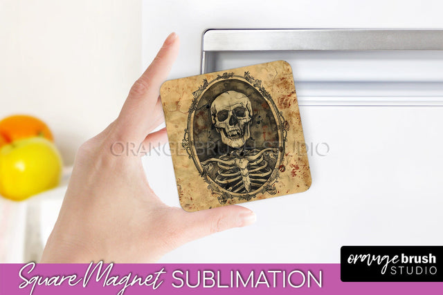 Vintage Halloween Magnet Sublimation Spooky Halloween Magnet Sublimation OrangeBrushStudio 