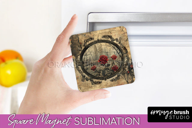 Vintage Halloween Magnet Sublimation Spooky Halloween Magnet Sublimation OrangeBrushStudio 