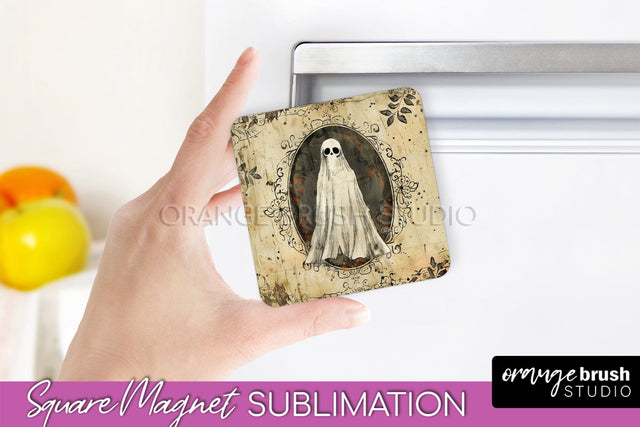 Vintage Halloween Magnet Sublimation Spooky Halloween Magnet Sublimation OrangeBrushStudio 