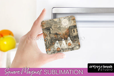 Vintage Halloween Magnet Sublimation Spooky Halloween Magnet Sublimation OrangeBrushStudio 