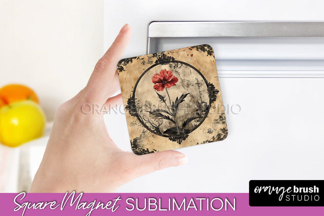Vintage Halloween Magnet Sublimation Spooky Halloween Magnet Sublimation OrangeBrushStudio 