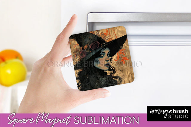 Vintage Halloween Magnet Sublimation Spooky Halloween Magnet Sublimation OrangeBrushStudio 