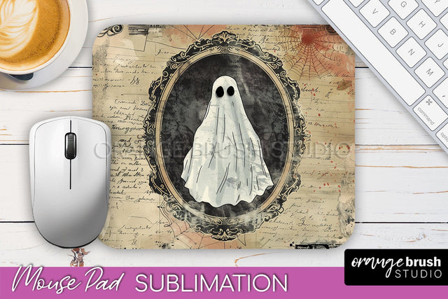 Vintage Halloween Mouse Pad Sublimation - Spooky Halloween Sublimation OrangeBrushStudio 