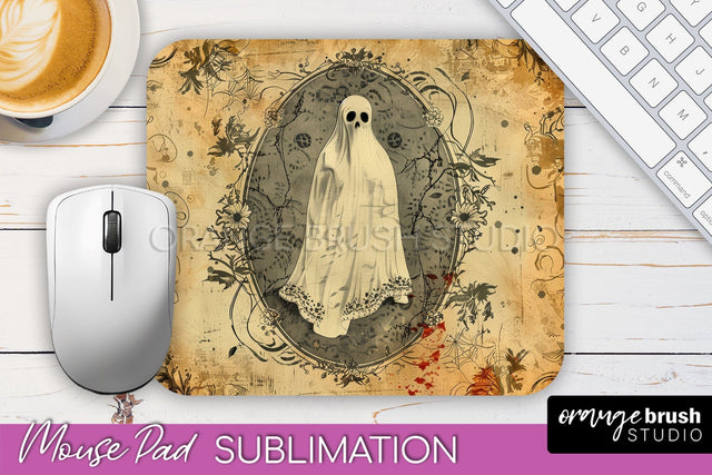 Vintage Halloween Mouse Pad Sublimation - Spooky Halloween Sublimation OrangeBrushStudio 