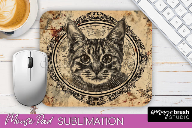 Vintage Halloween Mouse Pad Sublimation - Spooky Halloween Sublimation OrangeBrushStudio 