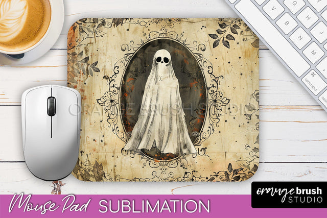 Vintage Halloween Mouse Pad Sublimation - Spooky Halloween Sublimation OrangeBrushStudio 