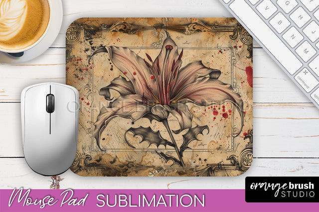Vintage Halloween Mouse Pad Sublimation - Spooky Halloween Sublimation OrangeBrushStudio 