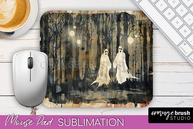 Vintage Halloween Mouse Pad Sublimation - Spooky Halloween Sublimation OrangeBrushStudio 