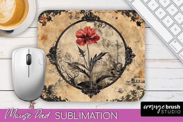 Vintage Halloween Mouse Pad Sublimation - Spooky Halloween Sublimation OrangeBrushStudio 