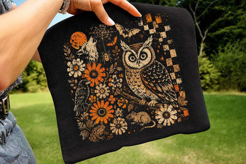 Vintage Halloween Owl PNG Design SVG DesignDestine 
