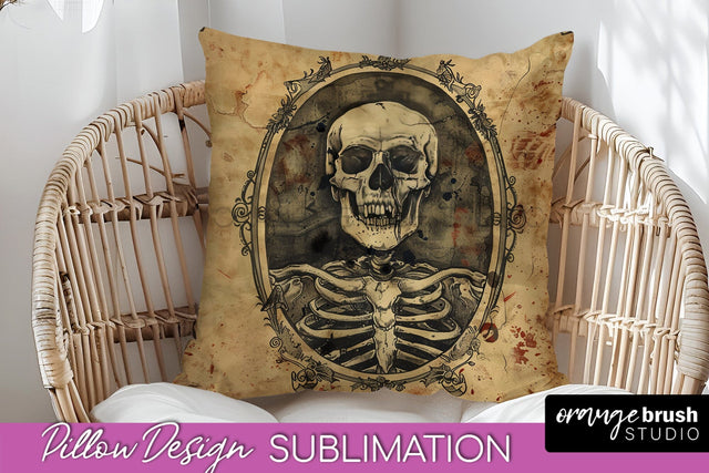 Vintage Halloween Pillow Sublimation, Spooky Pillow Cover Sublimation OrangeBrushStudio 