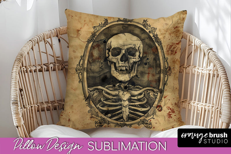 Vintage Halloween Pillow Sublimation, Spooky Pillow Cover Sublimation OrangeBrushStudio 