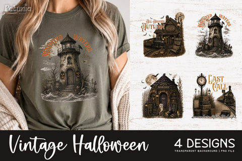 Vintage Halloween PNG | Retro Spooky Season Sublimation PNG Sublimation Petunia Digital Design 