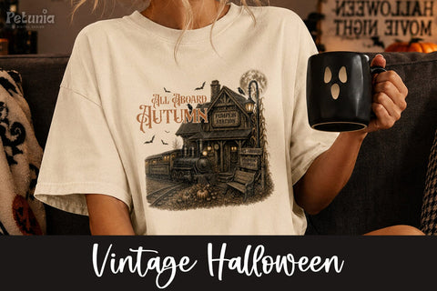 Vintage Halloween PNG | Retro Spooky Season Sublimation PNG Sublimation Petunia Digital Design 