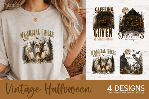 Vintage Halloween PNG | Retro Spooky Season Sublimation PNG Sublimation Petunia Digital Design 