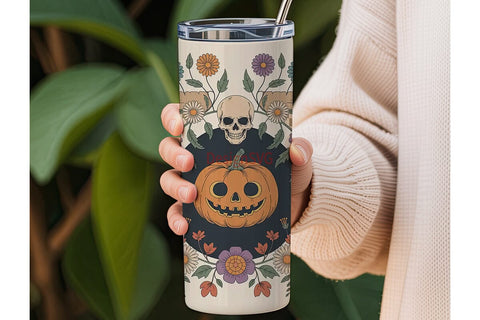 Vintage Halloween Pumpkin 20oz Tumbler Sublimation DesignSVG 