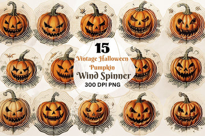 Vintage Halloween Pumpkin Wind Spinner Sublimation Regulrcrative 
