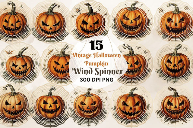 Vintage Halloween Pumpkin Wind Spinner Sublimation Regulrcrative 