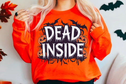 Vintage Halloween Quote Sublimation, Dead Inside Halloween T-shirt SVG FiveStarCrafting 