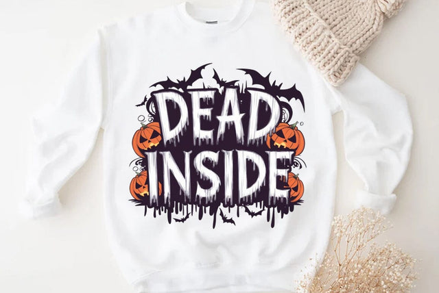Vintage Halloween Quote Sublimation, Dead Inside Halloween T-shirt SVG FiveStarCrafting 
