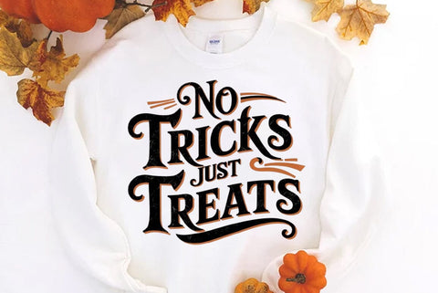 Vintage Halloween Quote Sublimation, No tricks just treats Halloween T-shirt SVG FiveStarCrafting 